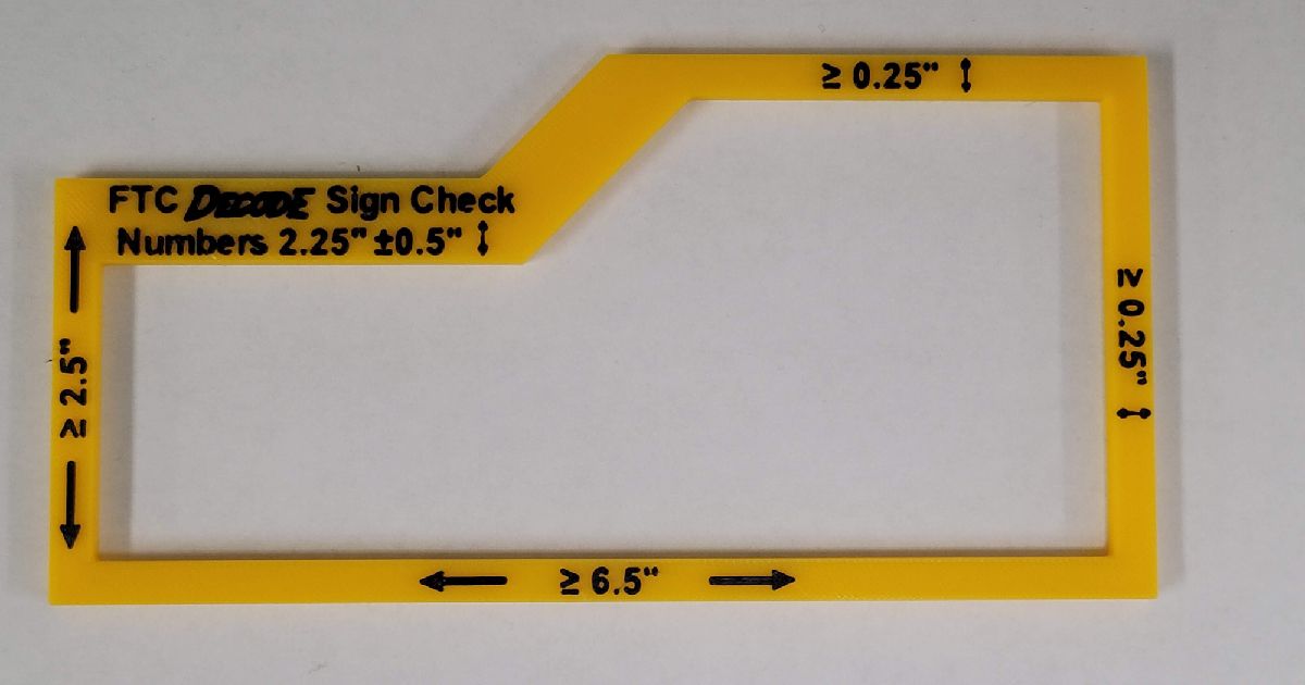 FIRST FTC Decode Sign Inspection Tool by Jerry | Download free STL model | Printables.com - 3D model önizlemesi