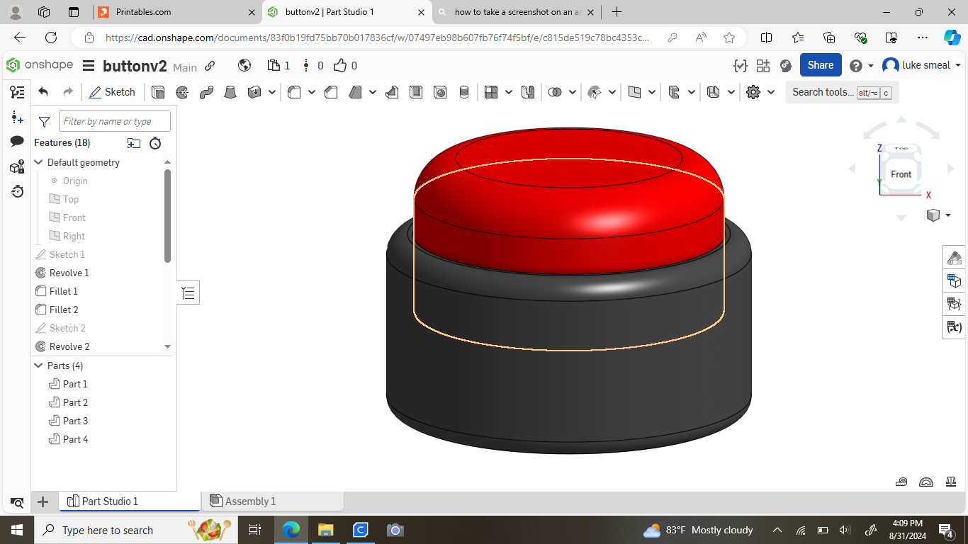 Miniatura 2 do modelo 3D BIG Red Button