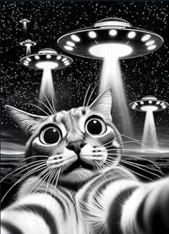 Cat vs Alien selfie hueforge