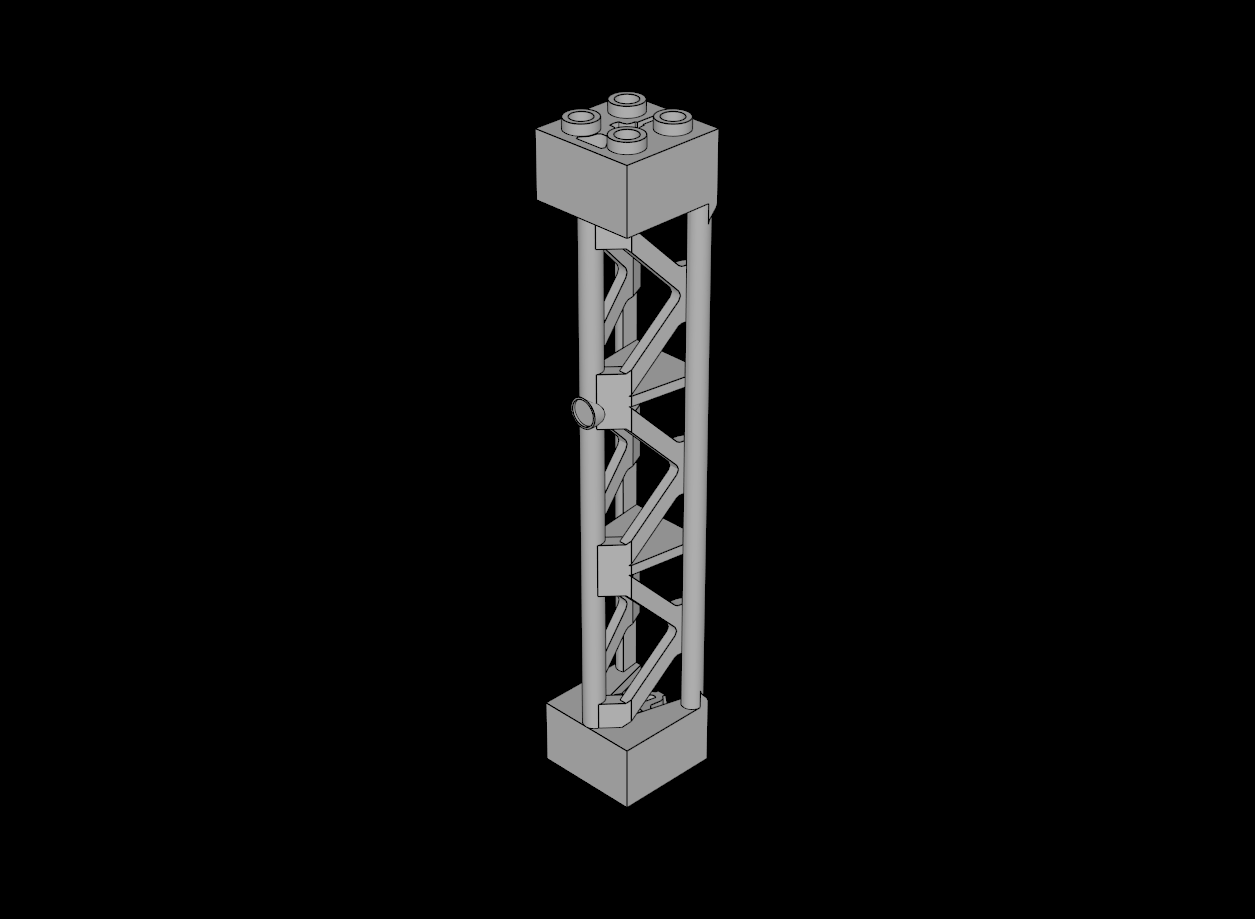 Lego Compatible (95347.dat) Support  2 x  2 x 10 Girder Triangular  3 Sections with Axlehole
