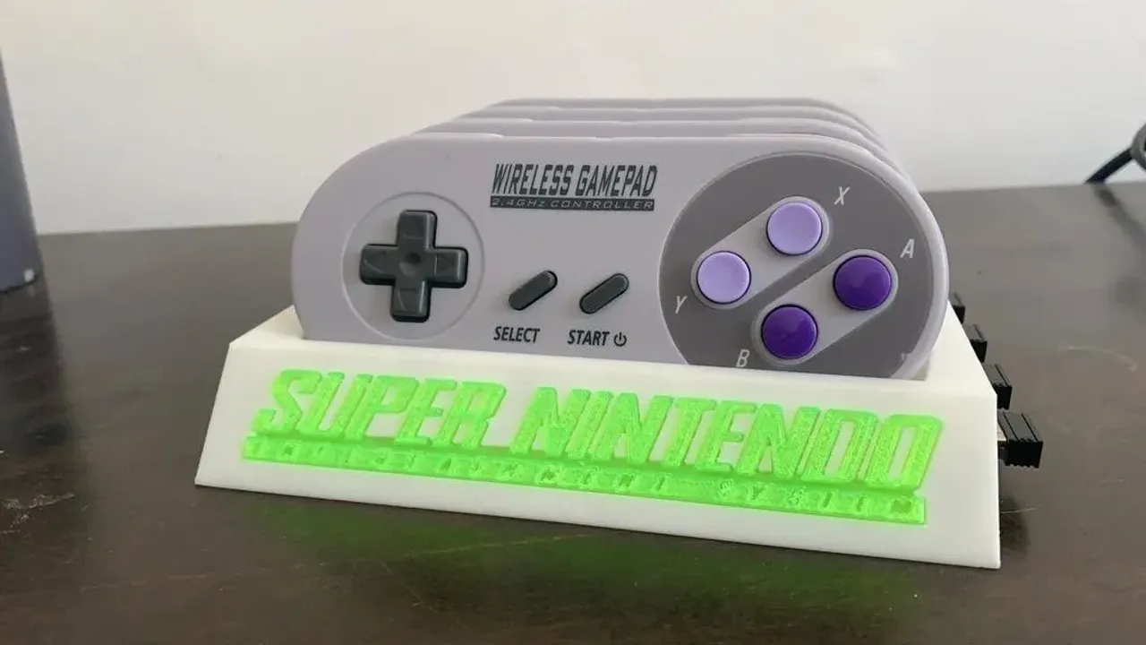 8Bitdo SNES30 Controller and dongle holder by IBM, Download free STL model