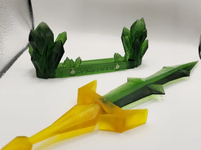The Crystal Blade: Faceted Fantasy Sword + Crystal Display Stand