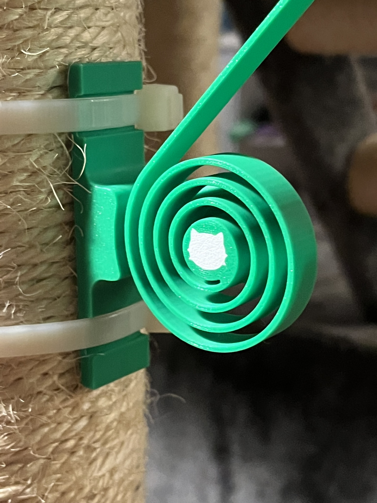 Print in Place Spiral Cat Toy for Scratching Post