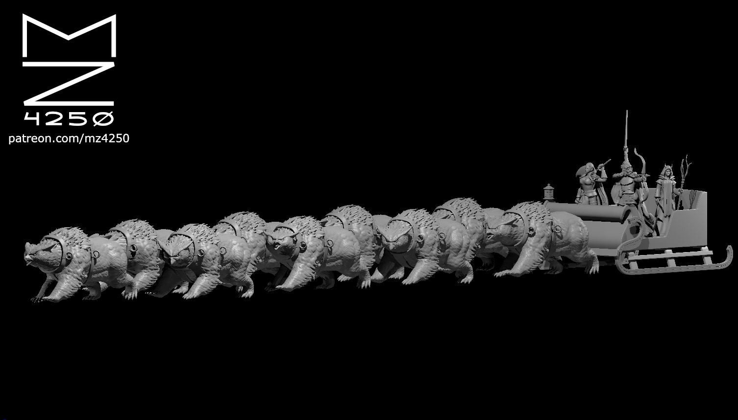 Santa's Sleigh Pulled by Owlbears