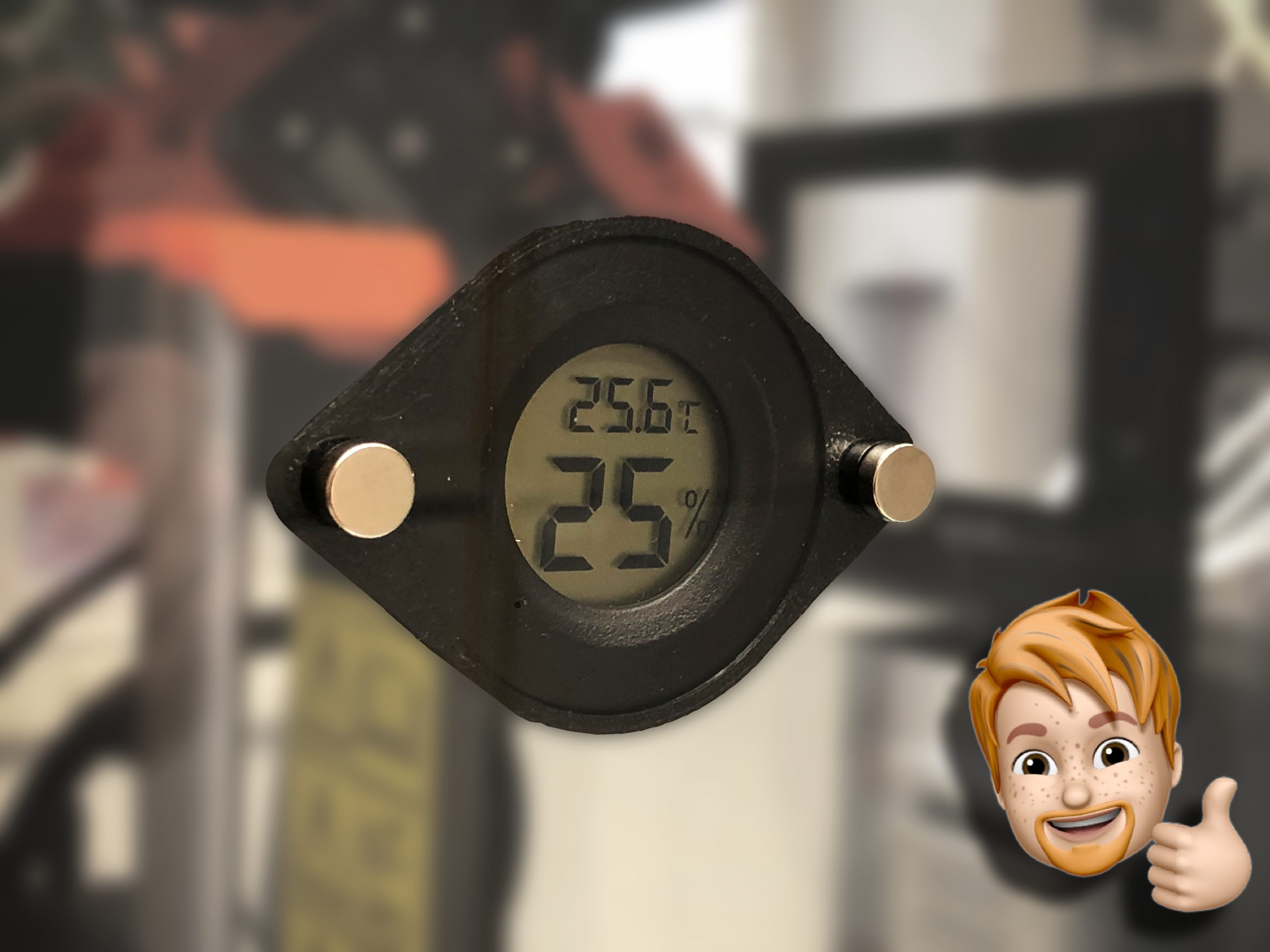 Magnetic Hygrometer Thermometer mount for Enclosure or Filament DryBox