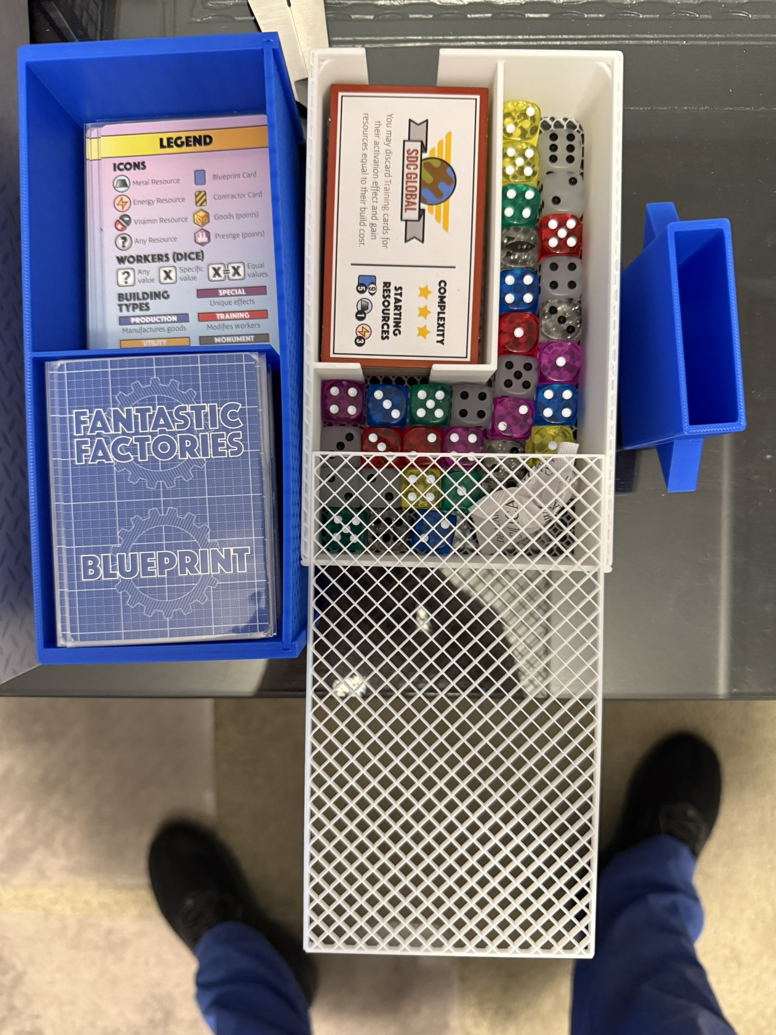 Fantastic Factories insert for all expansions, sleeves, 3D printed resources
