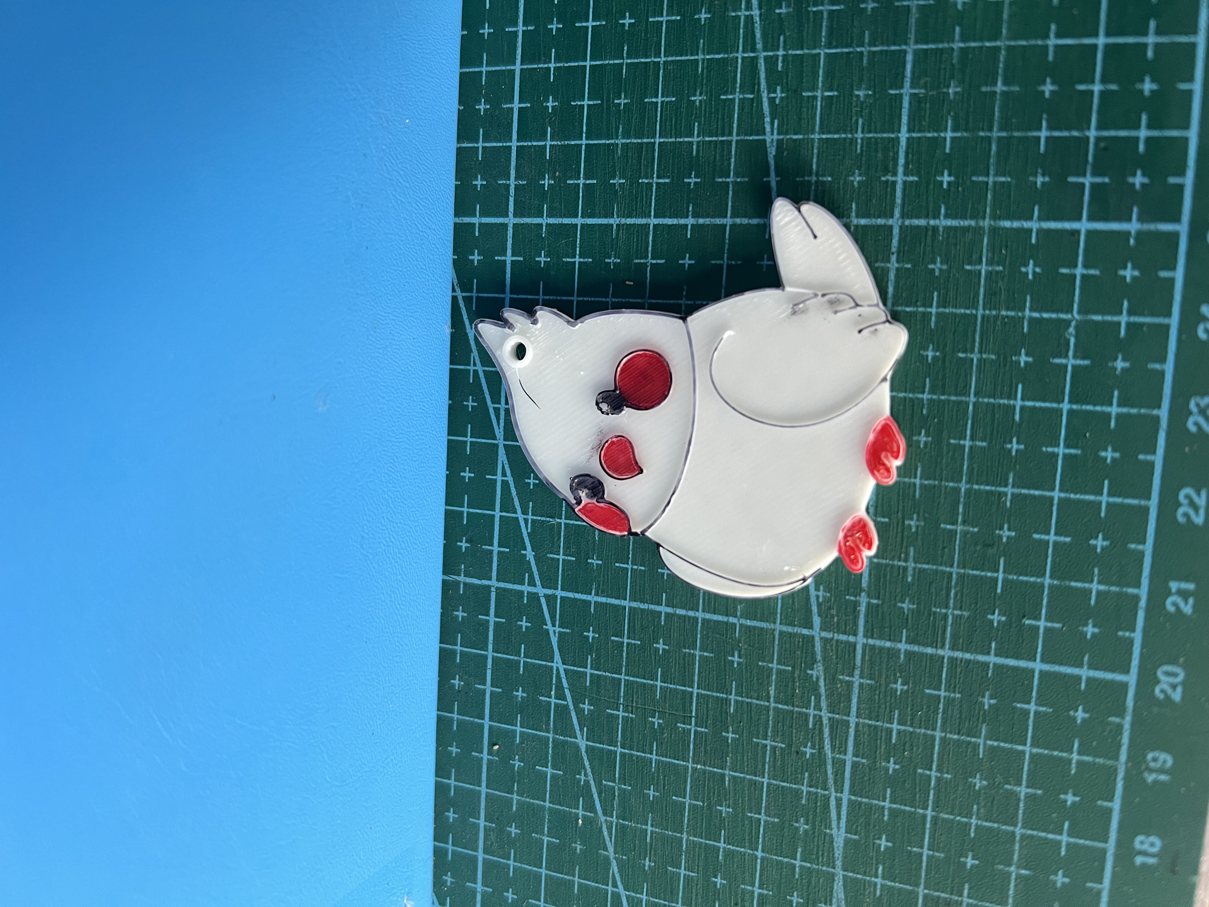 Cute cockatiel keychain tag