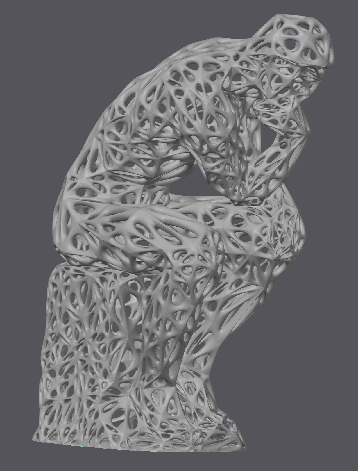 The Thinker Low Poly - Voronoi Remix