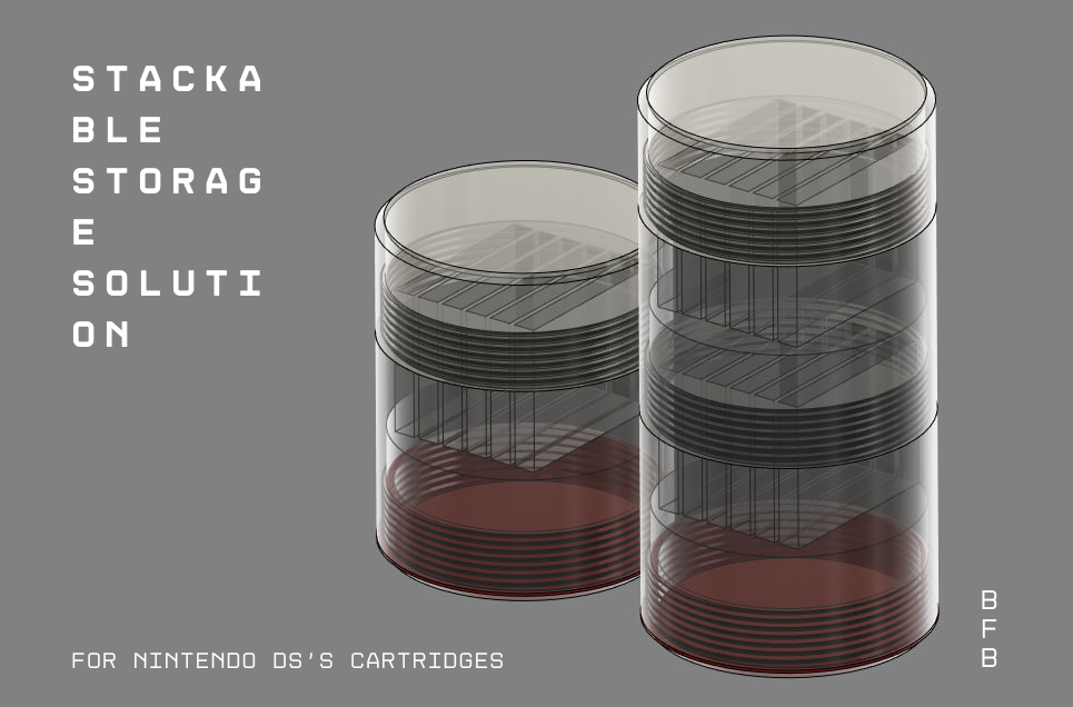 Stackable Storage Solution for Nintendo DS's cartridges