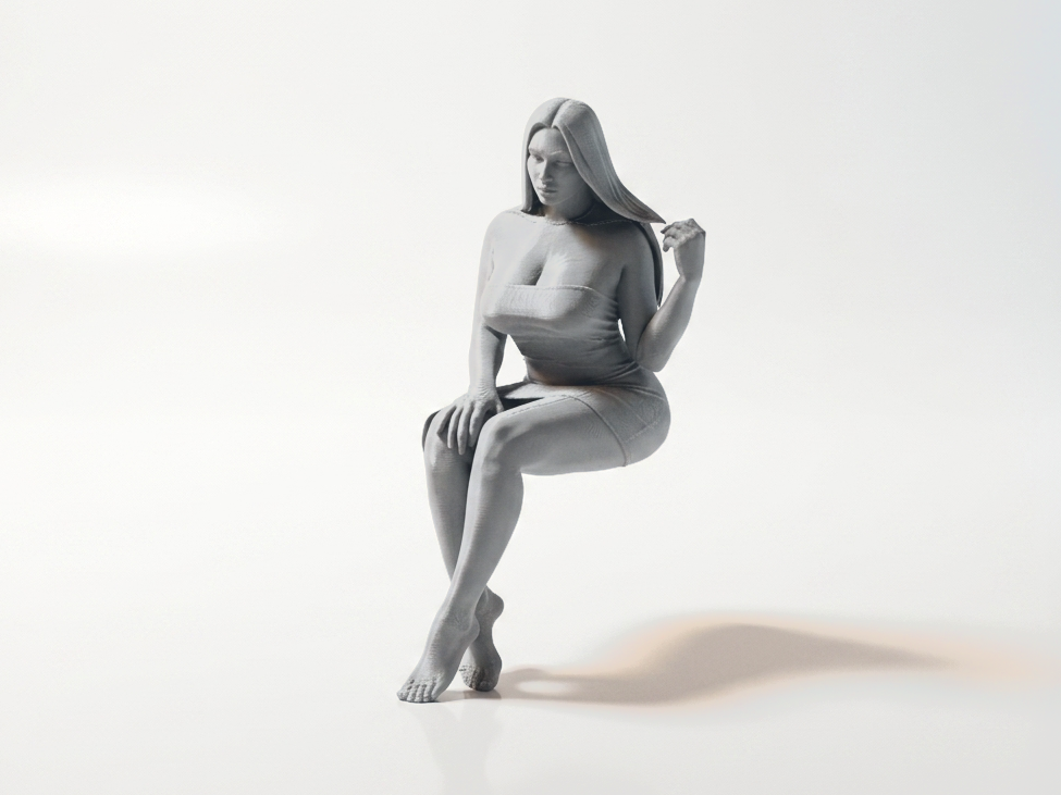 Seated Lady Figurine Female Portrait 3D Printable