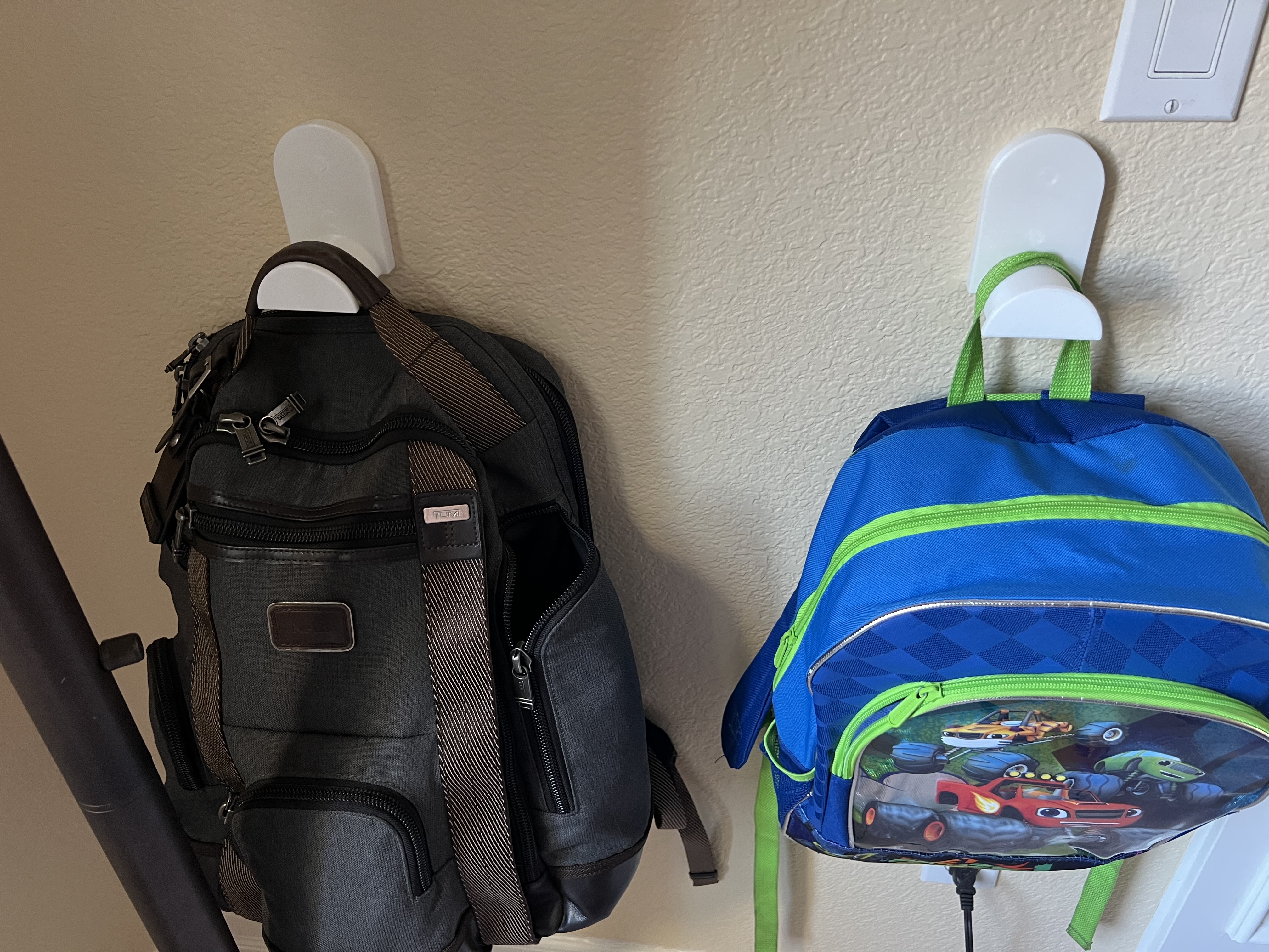 Bag Backpack hanger Stud Mount with decor plugs
