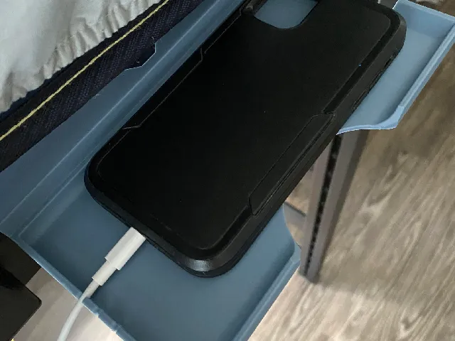 Bedside Phone Holder for Lofted Beds (+ Cord Holder)