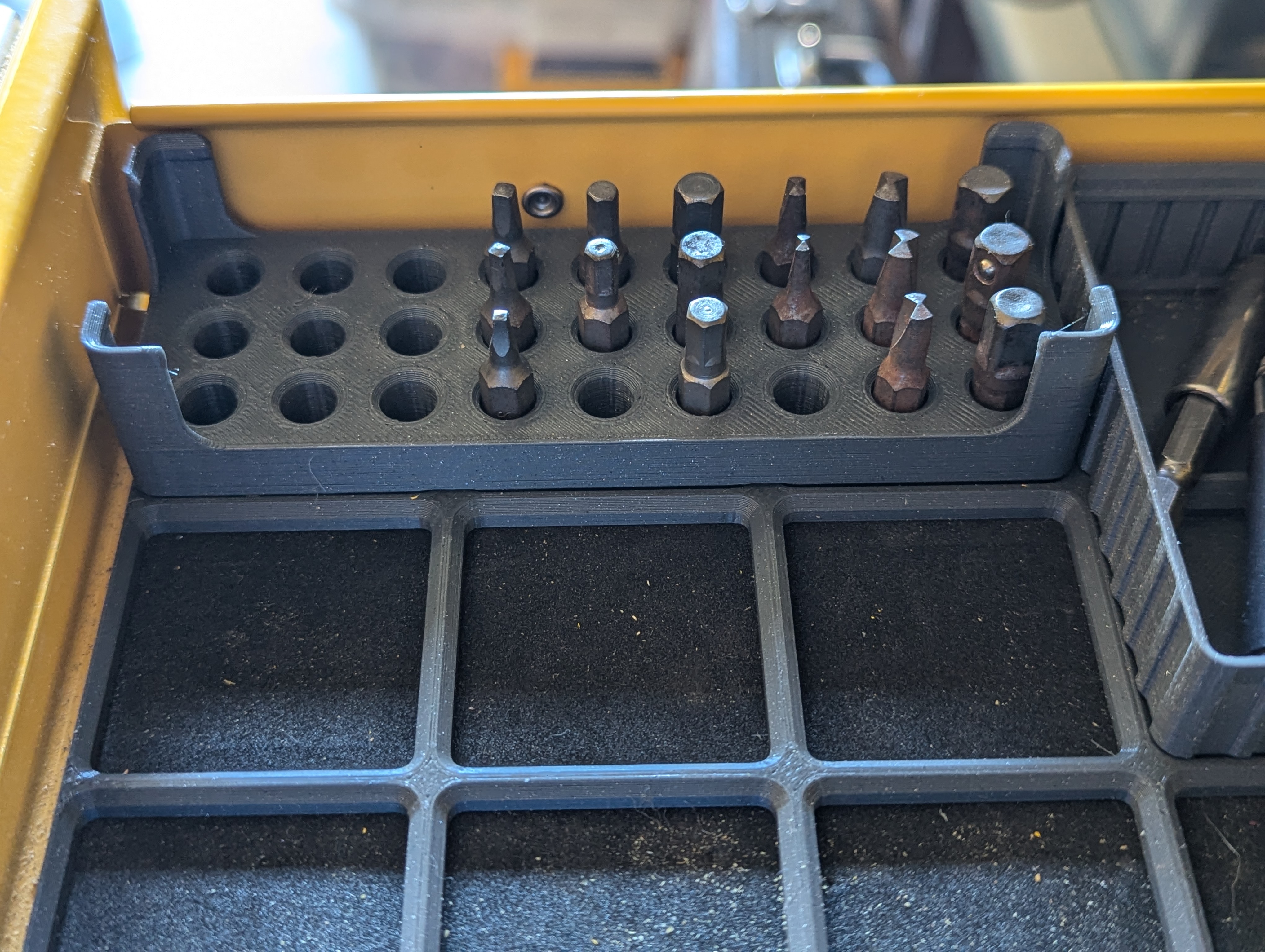 Gridfinity Hex Bit Tray Stackable 1x3x4