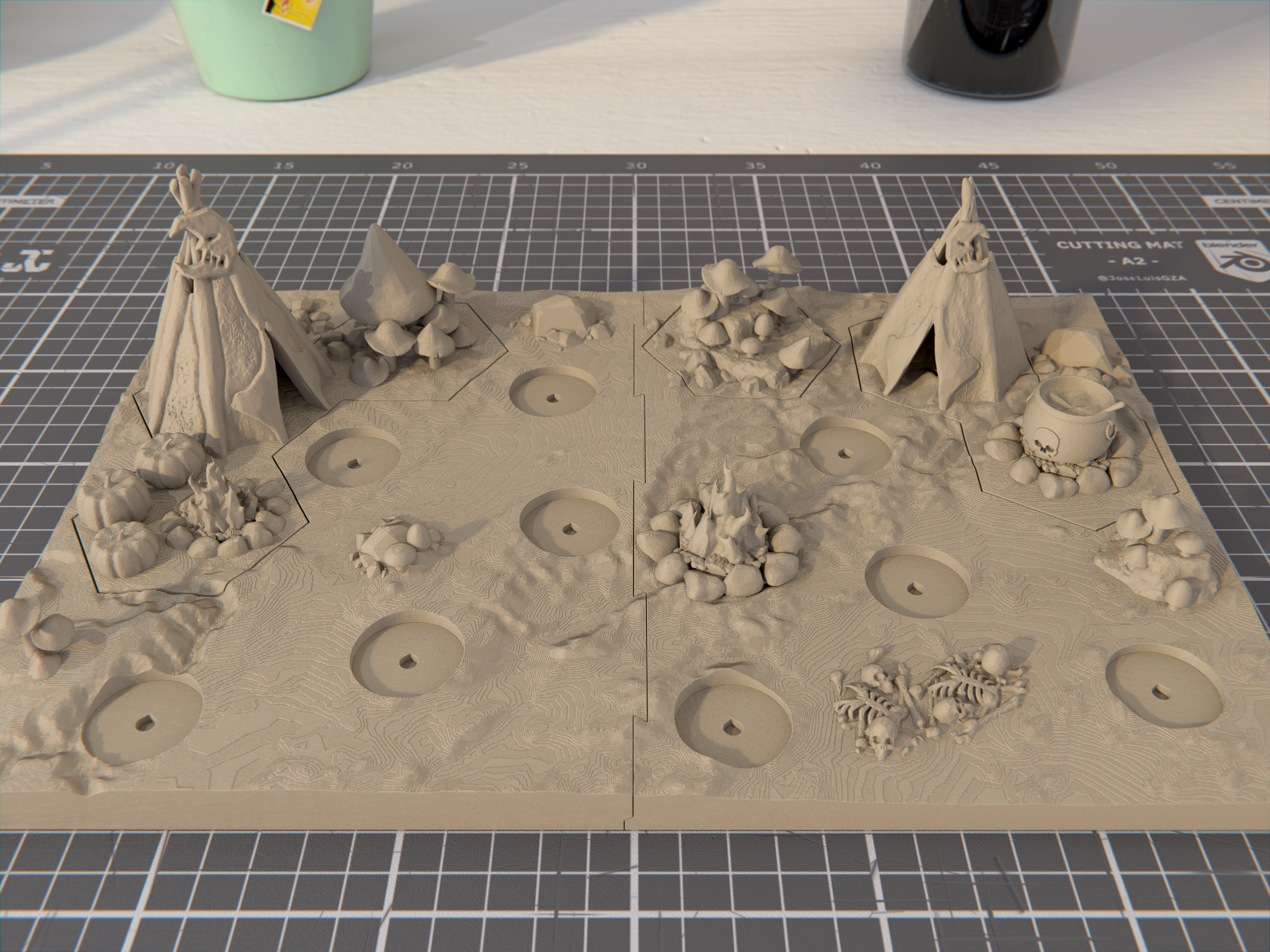 Diorama + Hex Terrain for Zarbag's Gitz