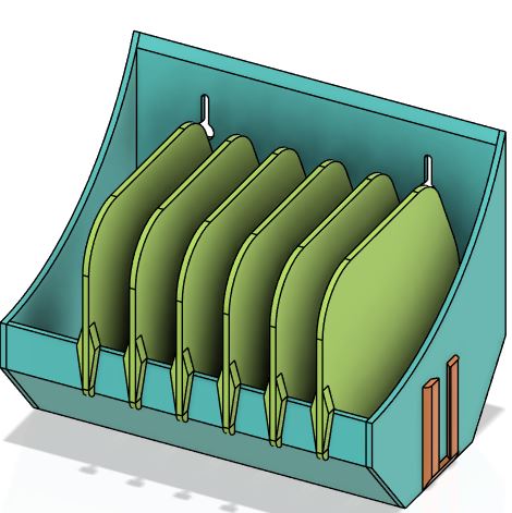 Wall Mount Sandpaper Disk Holder w/Dividers