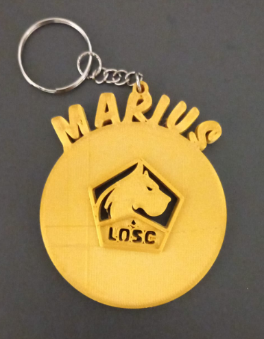 Porte clé LOSC personnalisable avec prénom