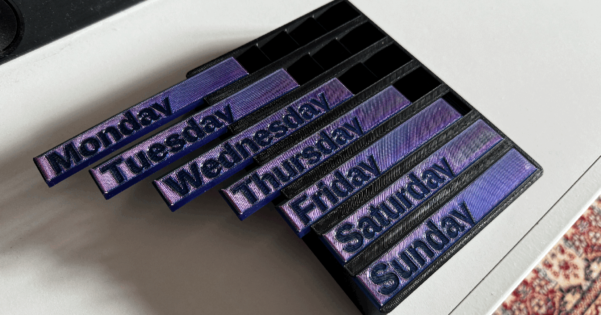 One week pill box by j25 download free stl model printables