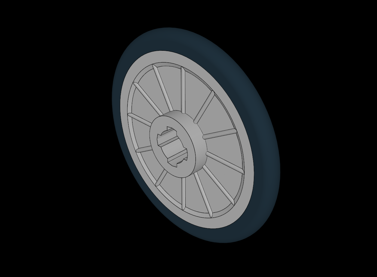 Lego Compatible (24314p01.dat) Wheel  2 x 21 with Wheel Pin Hole with Integral Tyre