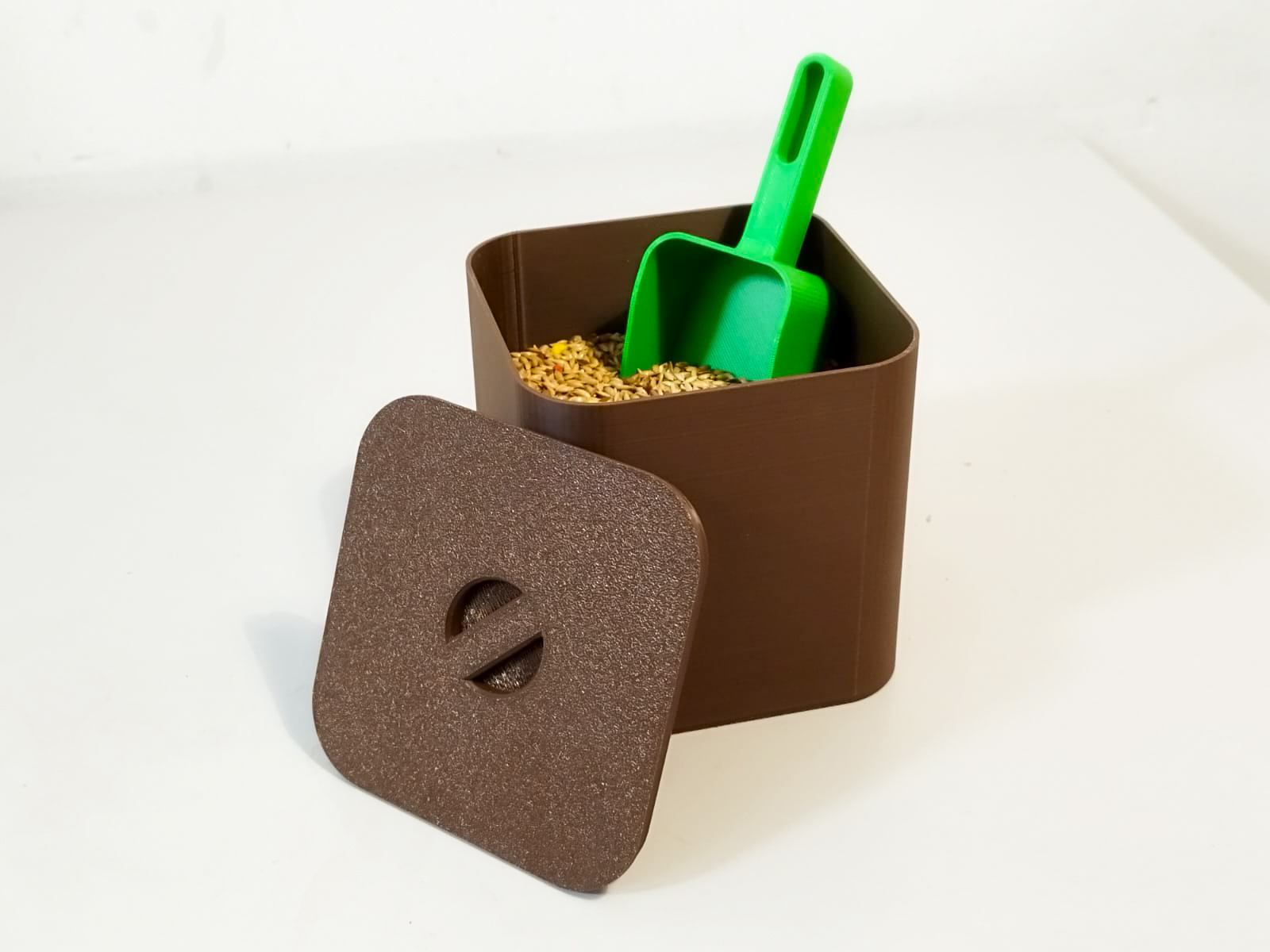 Multipurpose container with dustpan