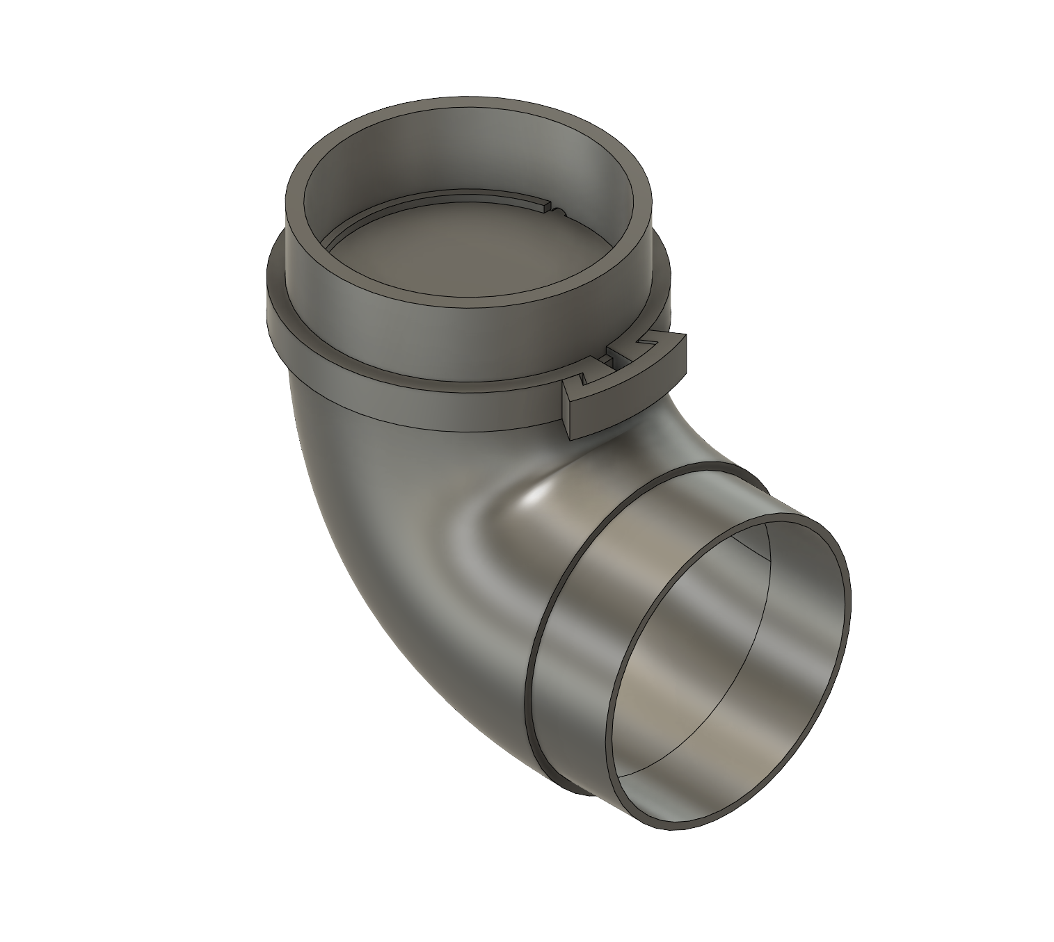 98mm Exhaust Elbow w/Backflow Valve and Flange