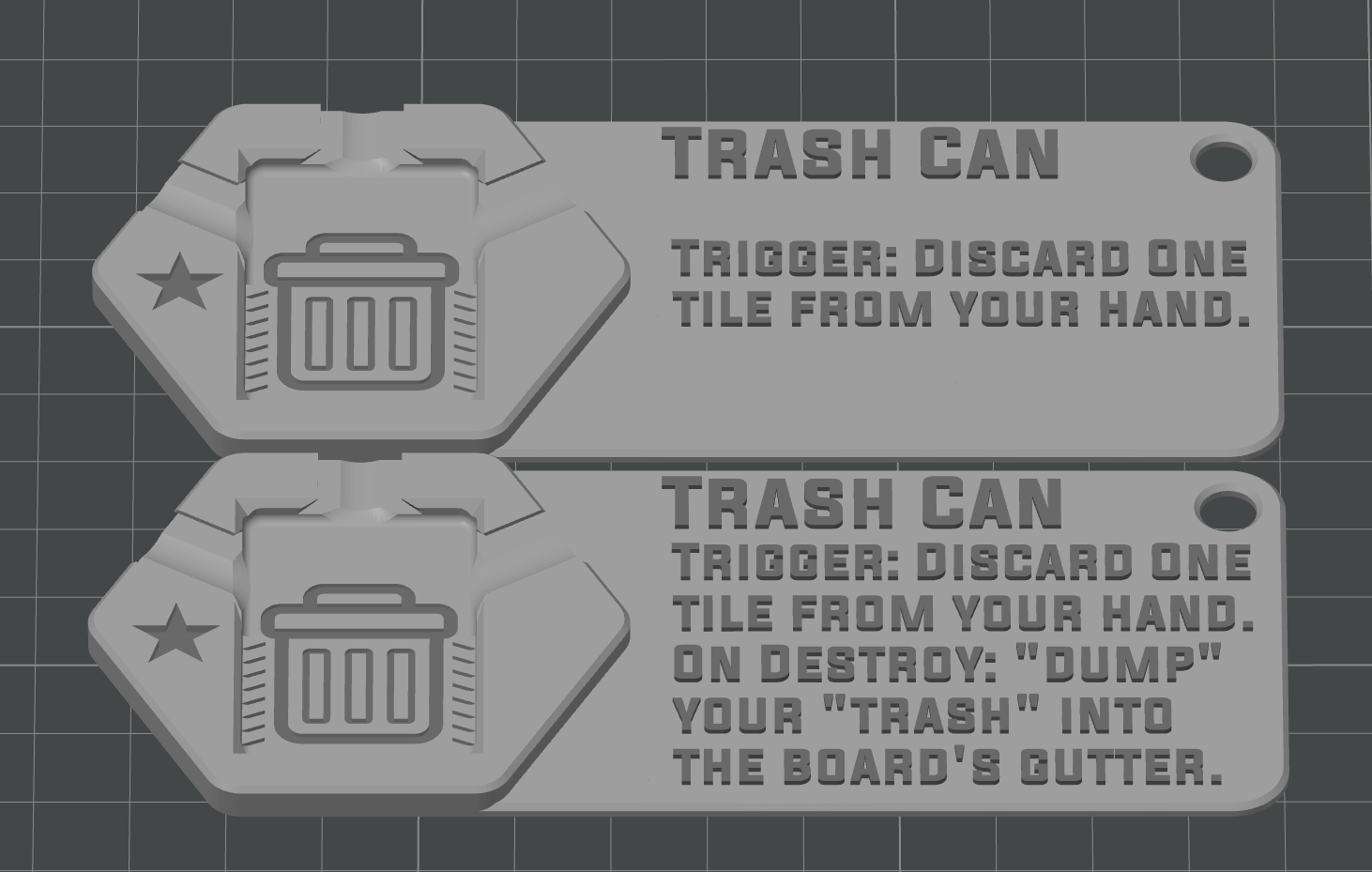 Hextraction Trash Can Tile - Rule Card