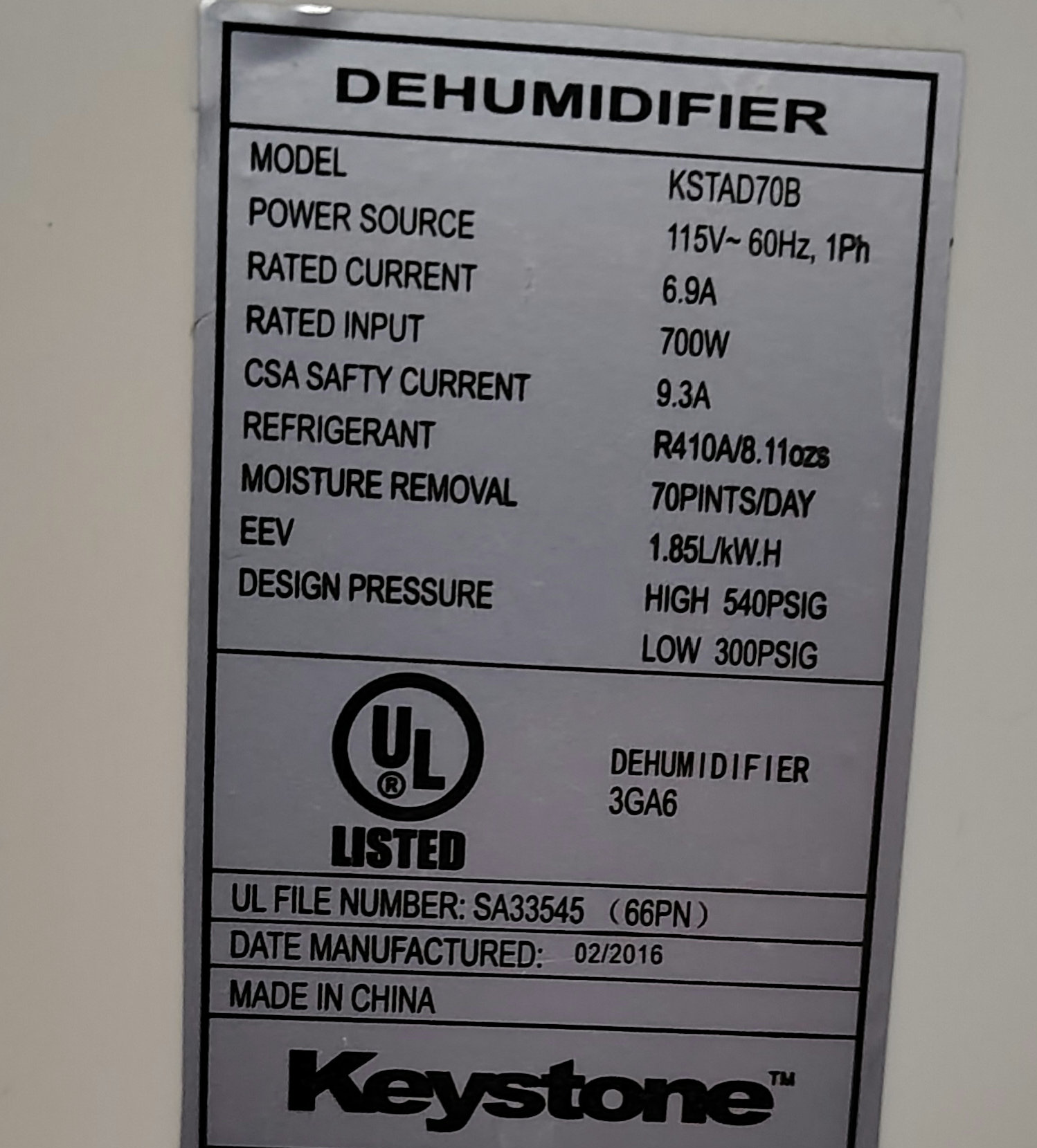 Keystone dehumidifier plug — miniatura 4