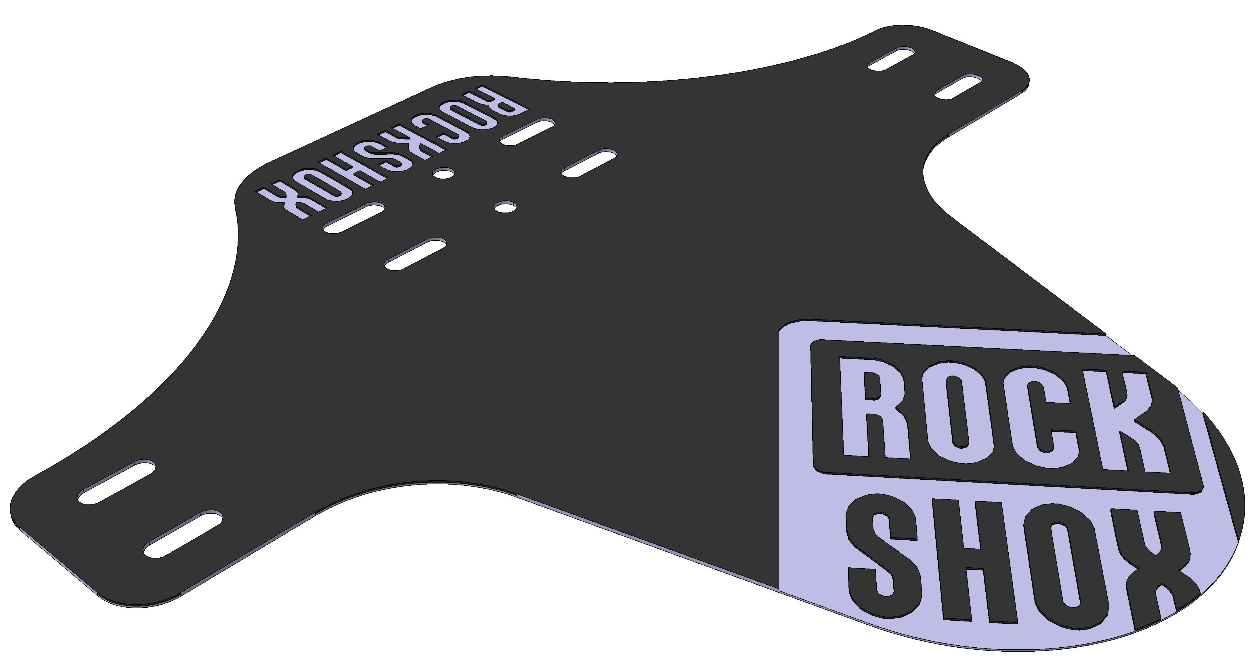 MTB Mudguard w/ a RockShox logo