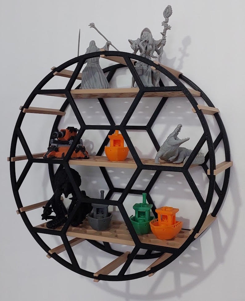 Rounded hexagons shelf