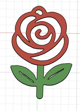 Llavero de Rosa Minimalista