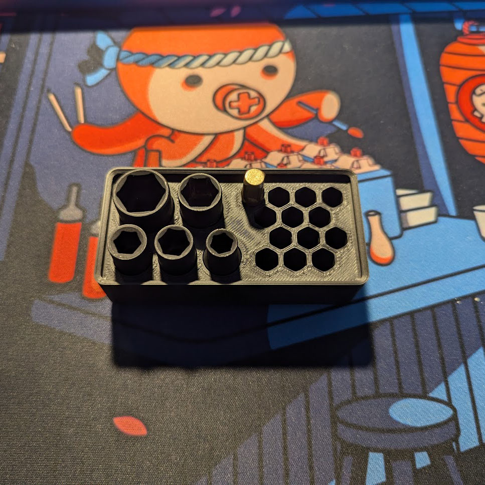 Gridfinity 1x2 Metric Socket/Hex Bit Holder