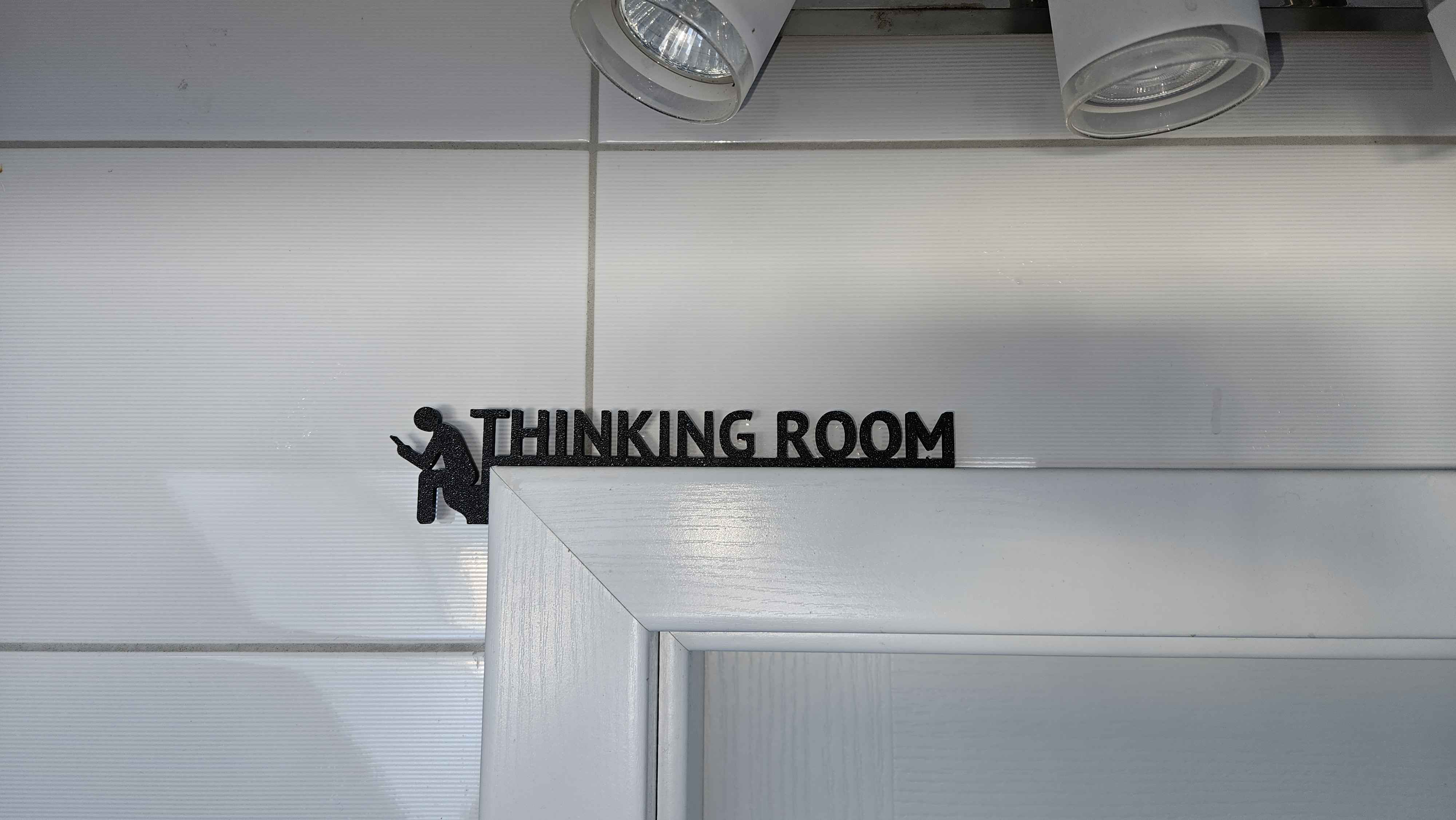 Toilet - Thinking room sign (left) 3D model thumbnail