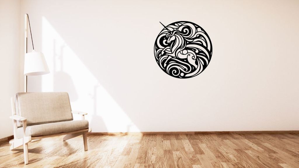 Art Nouveau Unicorn Duvarı veya Masa Dekorasyonu (Sadece Plastik Aparattır!!!)