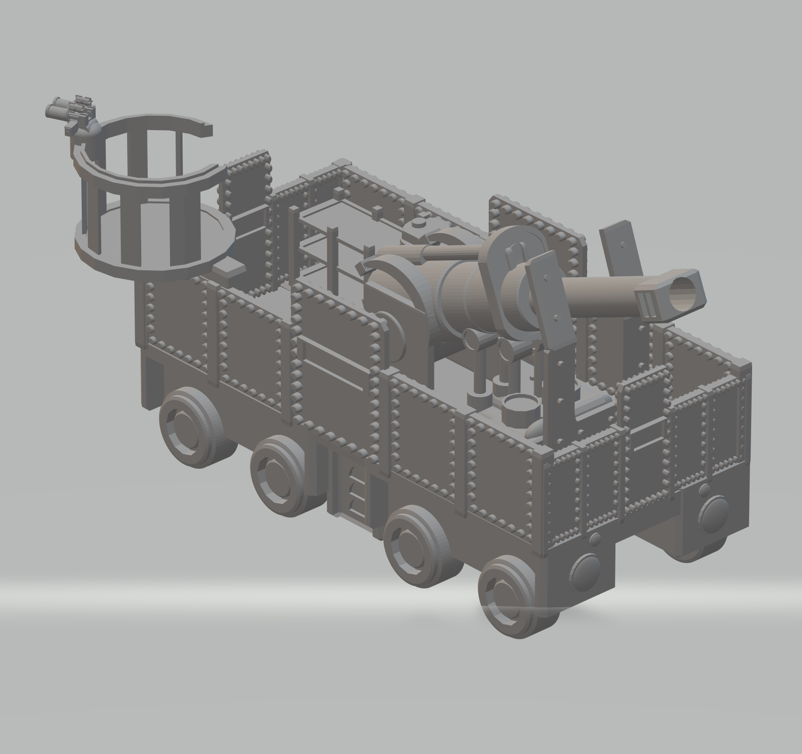 FHW: (Rail Cult) Cannon Car v2 open top 28mm scale