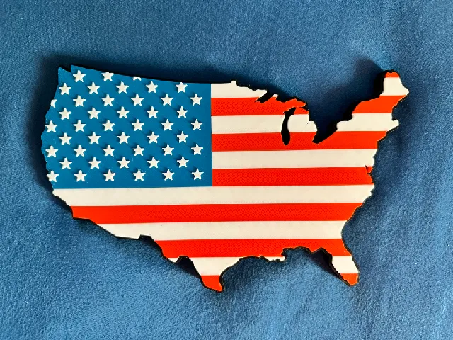 American Flag USA Cutout - 4 Color Print