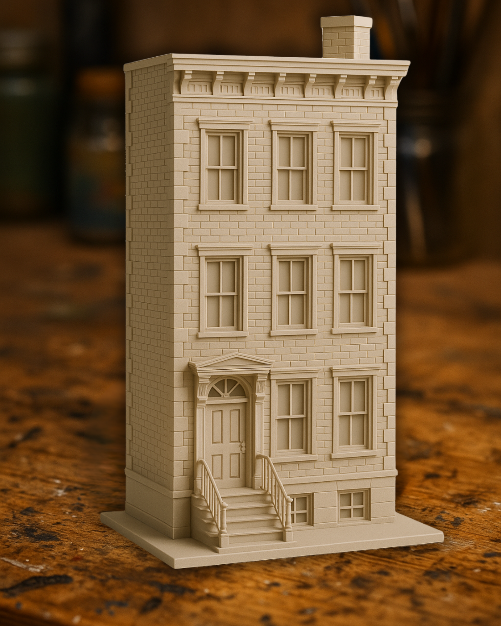 Miniature Brownstone House