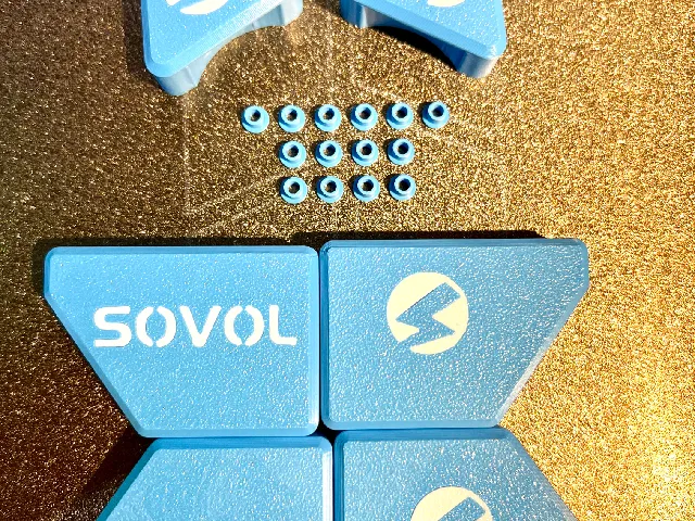 Stock Sovol SV08 Enclosure Door Knobs with Logos