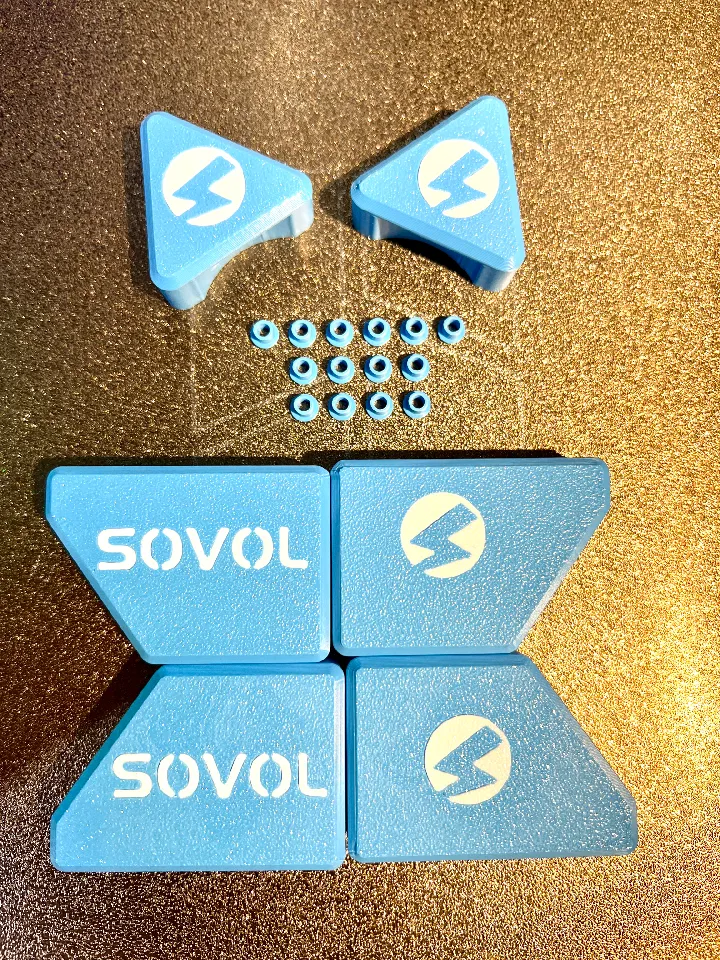 Stock Sovol SV08 Enclosure Door Knobs with Logos by 3DPO