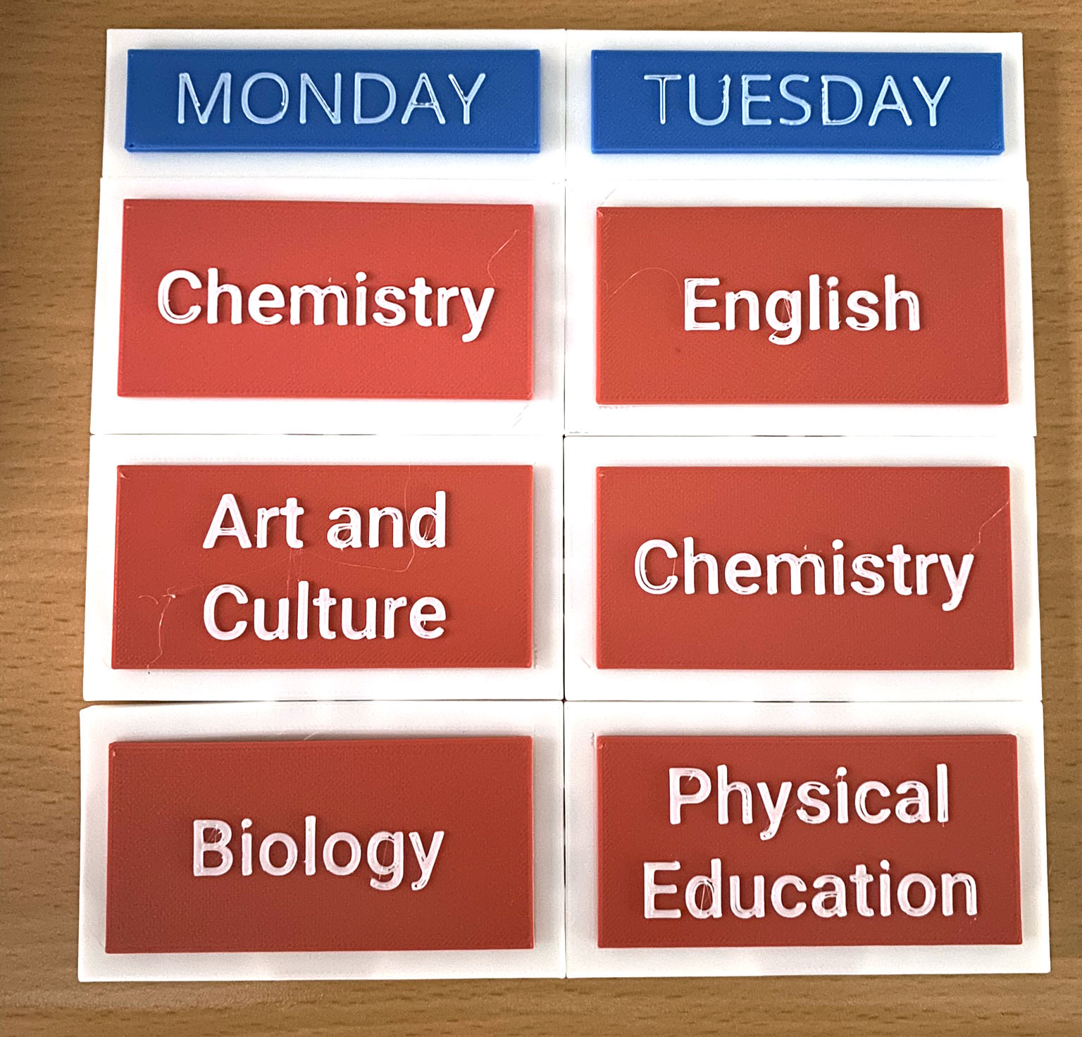 Customizable Schedule Board by Petkanna | Download free STL model ...