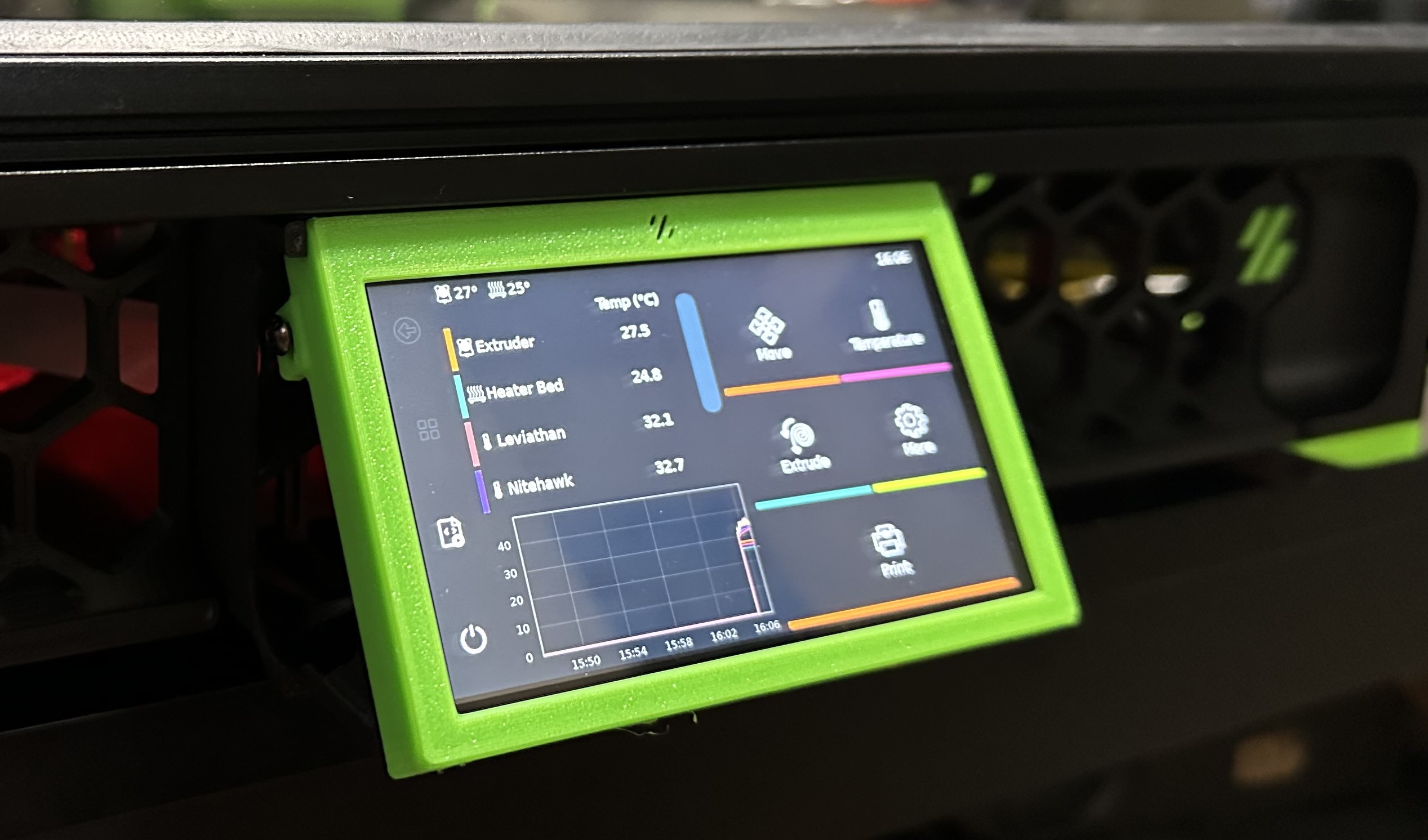 Voron BTT TFT43 screen mount extended for ClickyClack door
