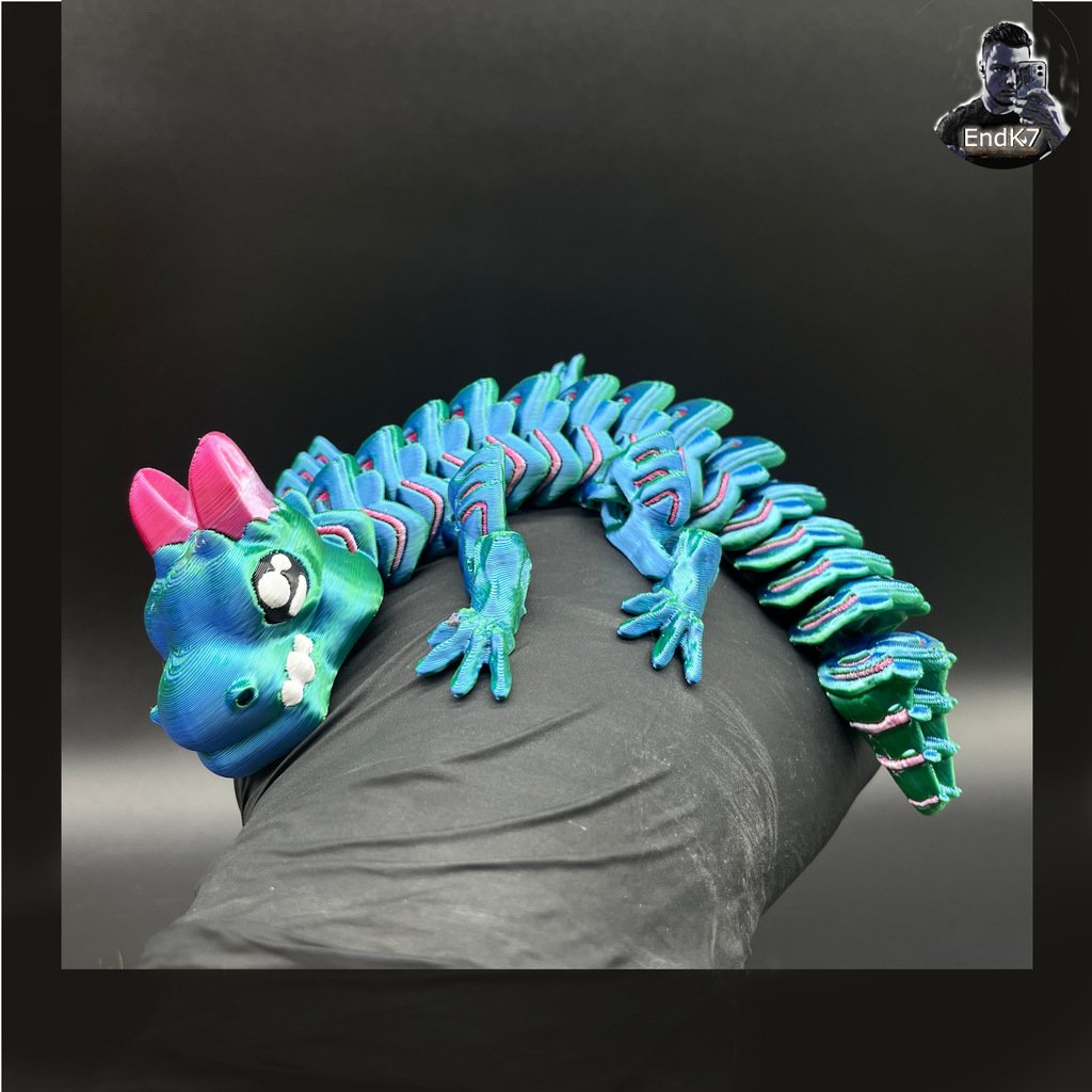 Grumpy Baby Dragon - Multicolor - Articulated - Print in Place