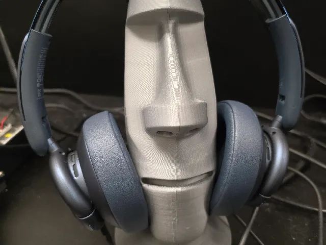 Moai statue headphone stand