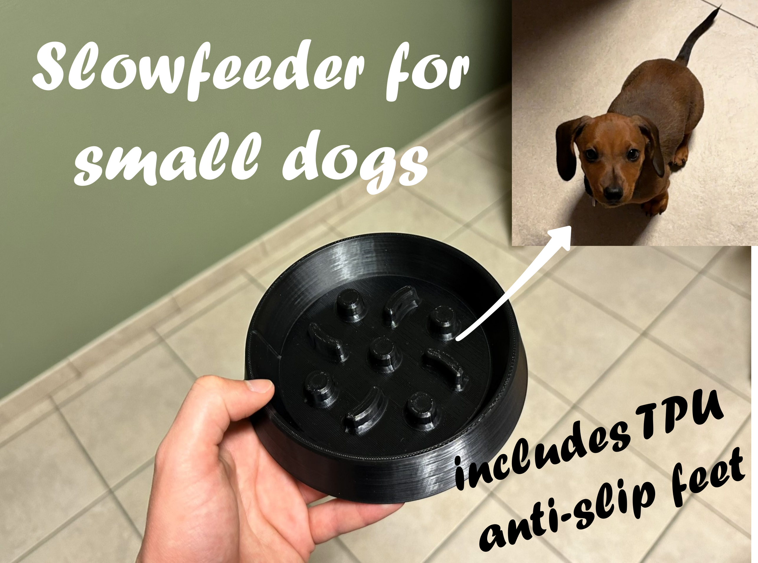 Slowfeeder bowl for small dogs