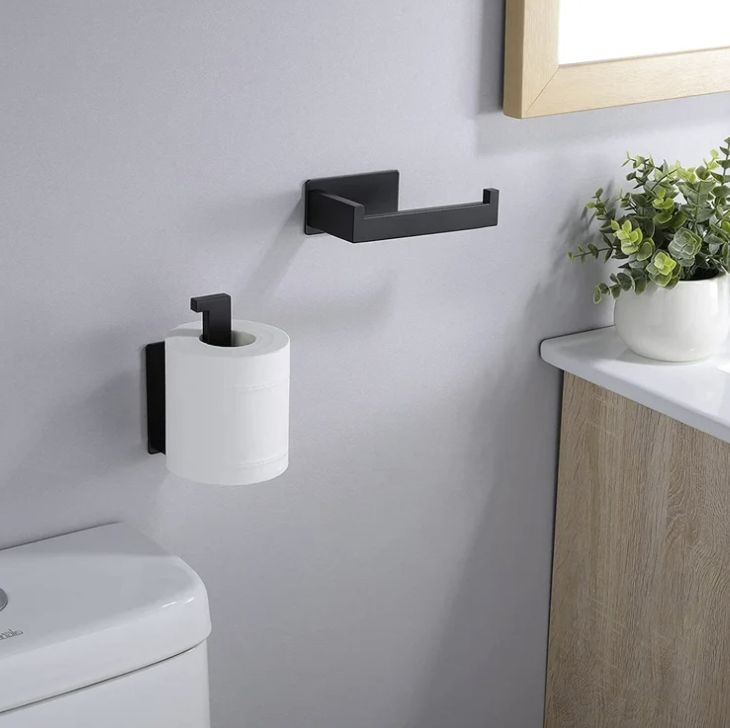 Minimalist toilet paper holder
