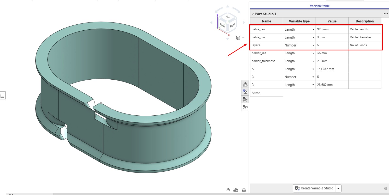 Customizable Cable Organizer 3D model thumbnail