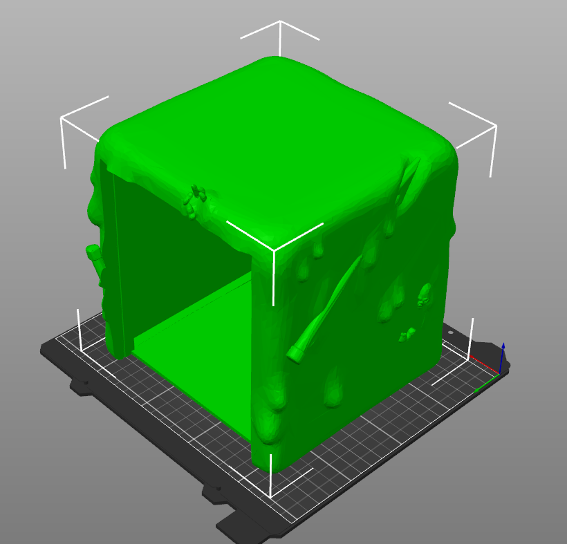 Large Gelatinous Cube Lithophane Display