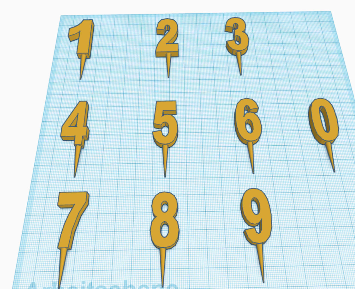 Miniatura 2 do modelo 3D CAKE TOPPER SET (NUMBERS)