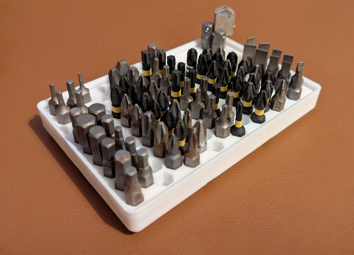 Gridfinity 3x2 hex bit holder (holds 136 bits)