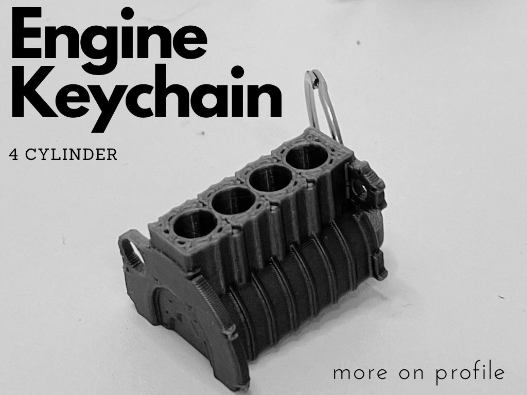 Engine Block Keychain 4 cylinder