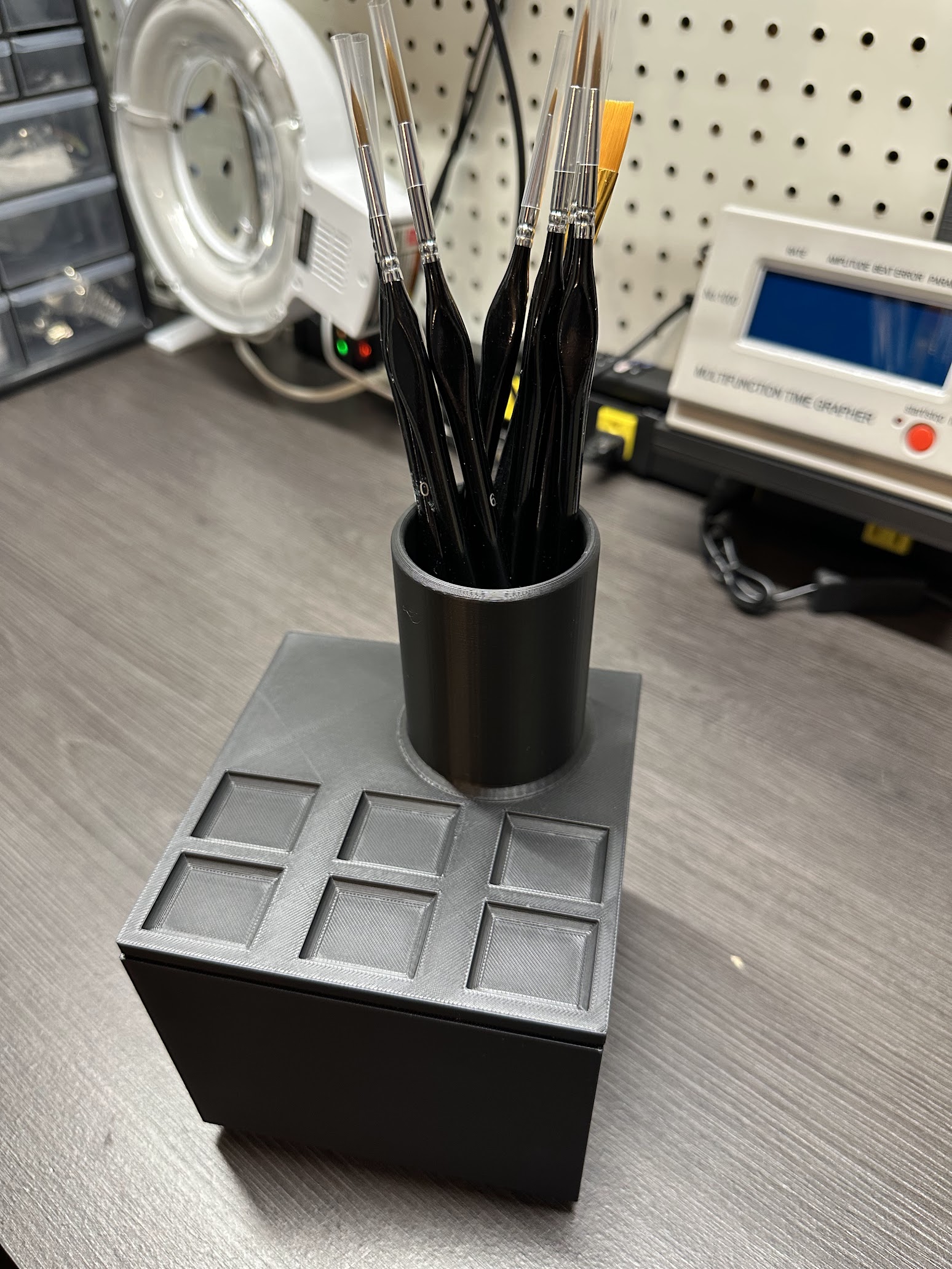 Acrylic Paint and Paintbrush holder for smaller printers 3x3