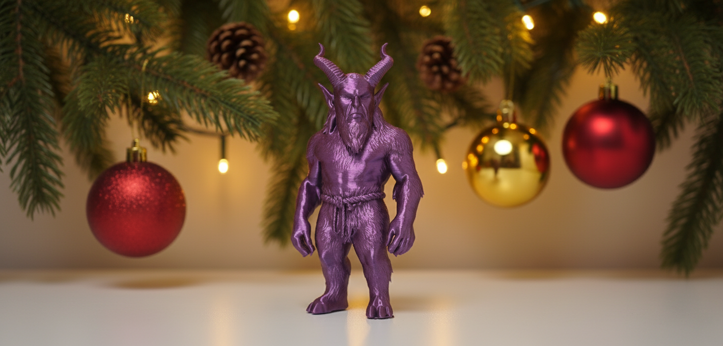 Muscular Krampus Standing Holiday Figurine